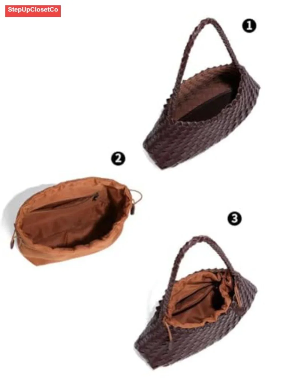Suede Hobo Bag Women Trendy Pu Leather Bucket Purse Tote Shoulder Handbag